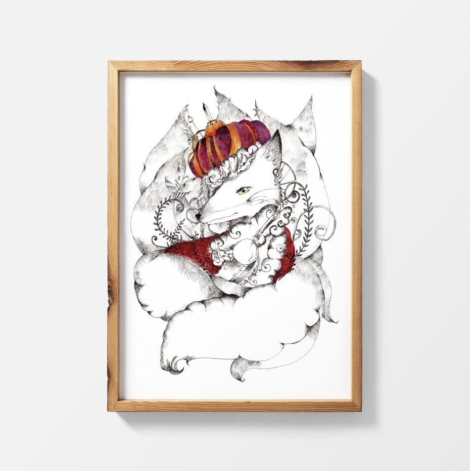 [A4・原画]　九尾の狐