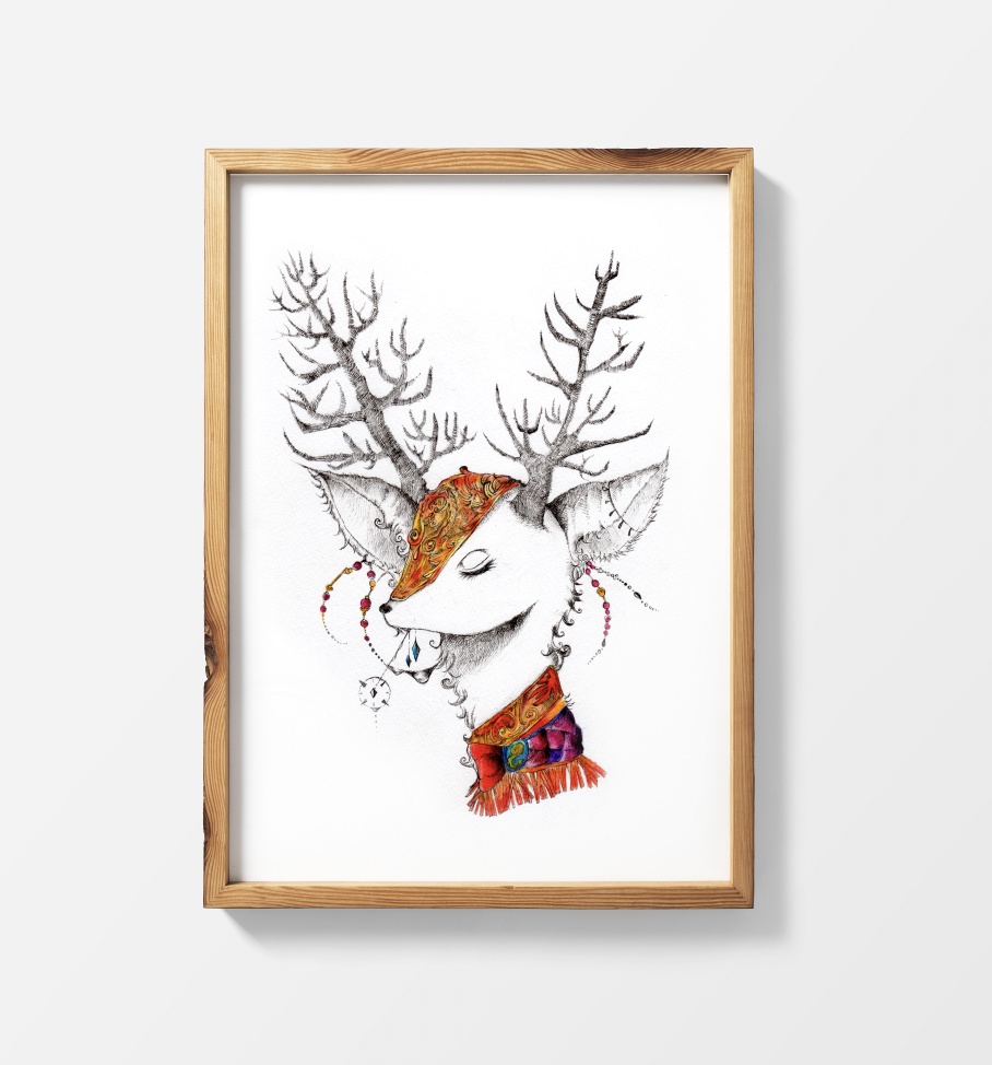 [A4・原画]高徳の鹿