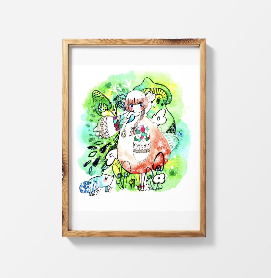 [A4・原画]　かいじゅうのもり