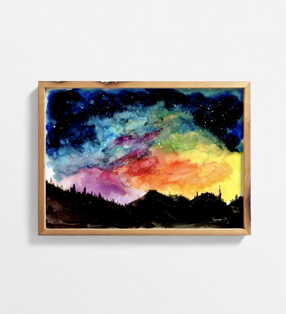 【B4原画】水彩の空 シリーズ3種類