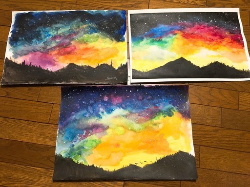 【B4原画】水彩の空 シリーズ3種類