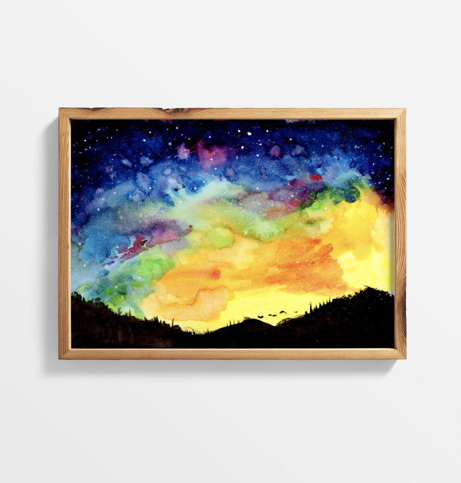 【B4原画】水彩の空 シリーズ3種類