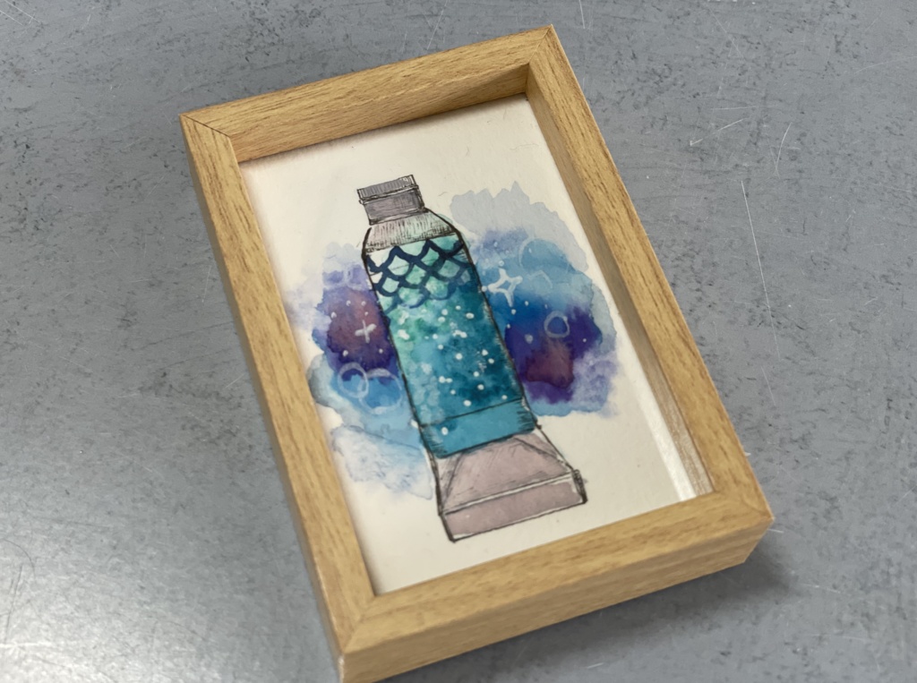 額付き・ミニ原画(小さい名刺サイズ)・1点もの