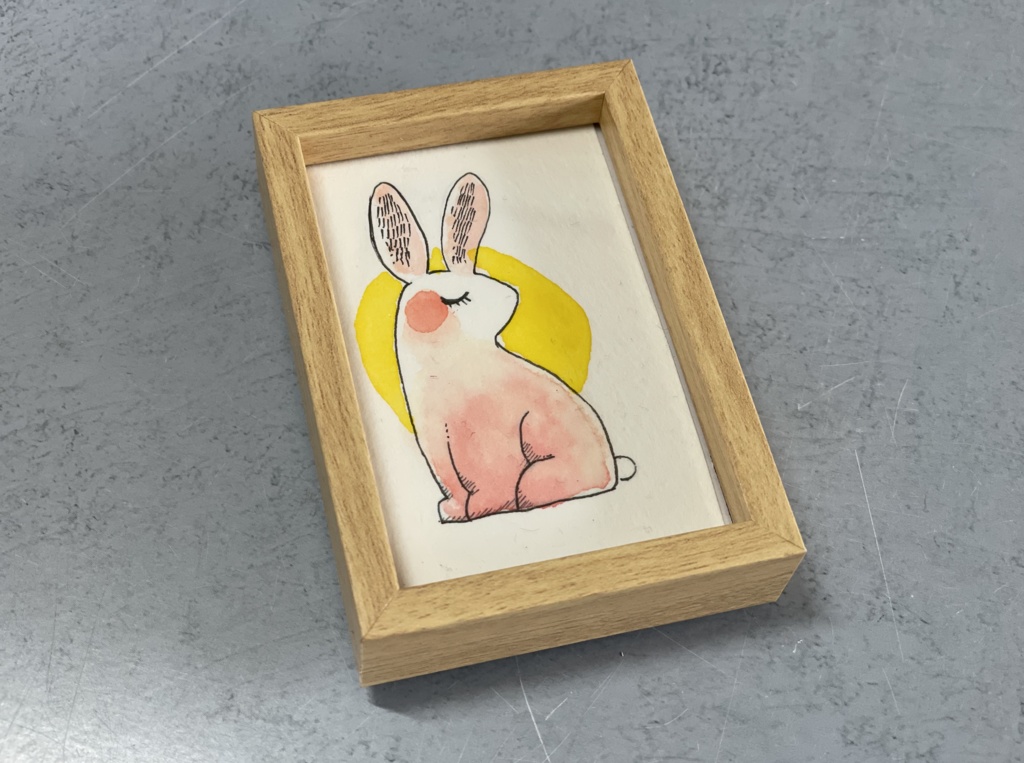 額付き・ミニ原画(小さい名刺サイズ)・1点もの