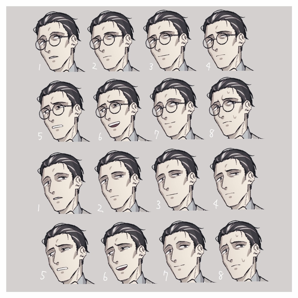 【立ち絵素材】医者二人【半身、表情差分あり】