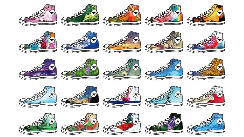 マットなハイカットシューズ型の写真シール