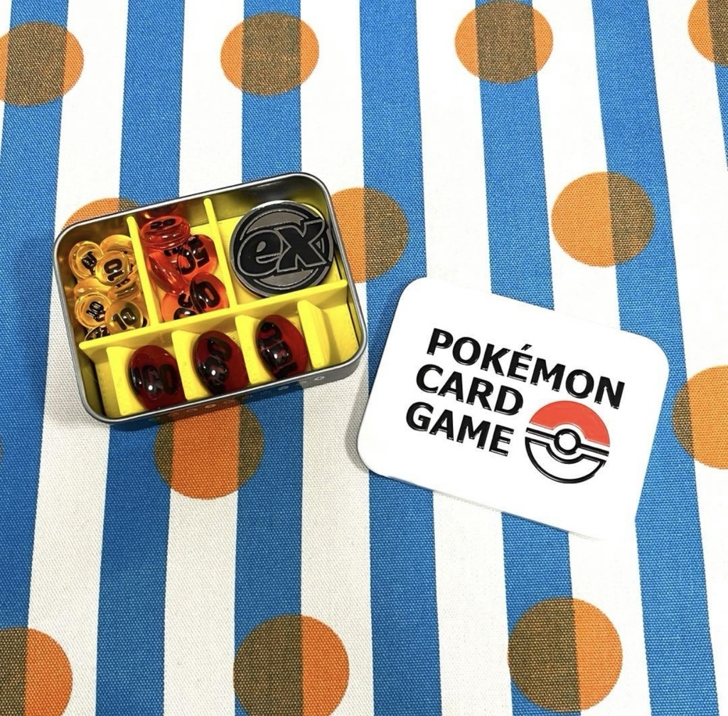 ピカチュウカラー ポケモンカード 缶のダメカンケース 仕切り