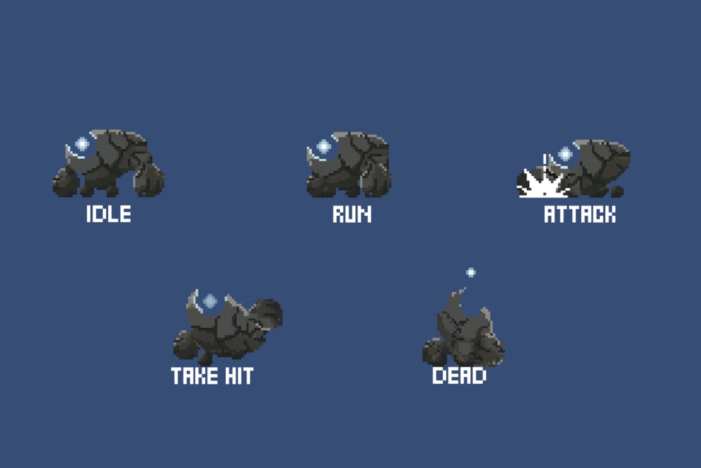 ゴーレム - ドット絵アニメーション素材