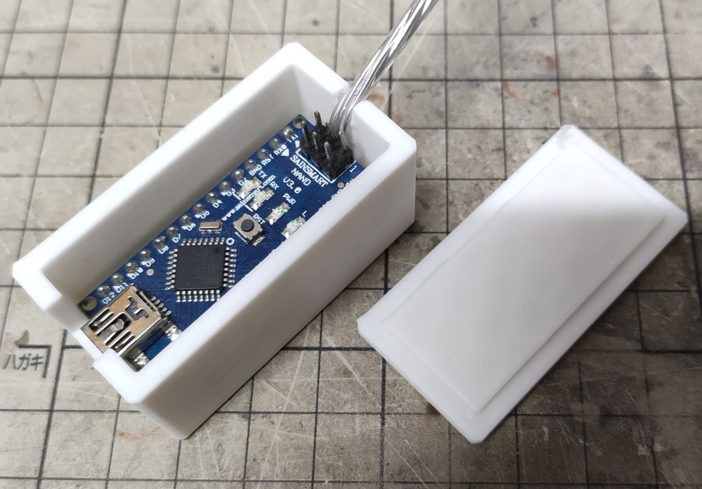 Arduino Nanoケース PINあり用、USB差し込み用切欠きありなし両方stl