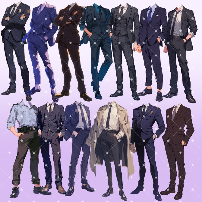 【立ち絵素材】立ち絵制作用素材(警察官・刑事)