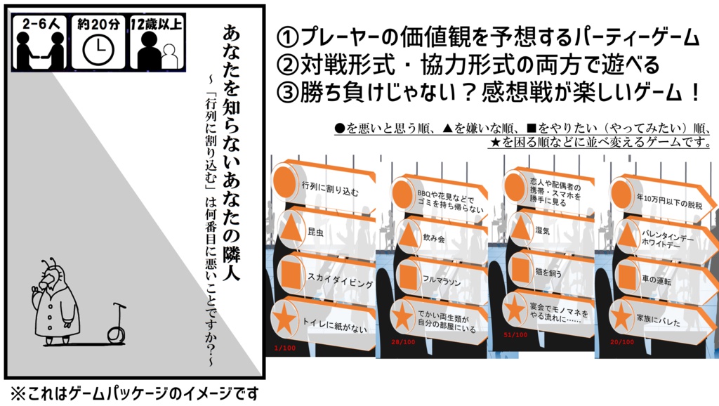 あなたを知らないあなたの隣人~「行列に割り込む」は何番目に悪い事ですか?~