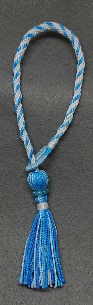 スパイラル組紐・ミサンガ(ブルーローズカラー)