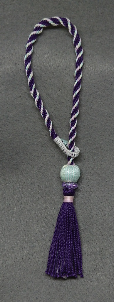 スパイラル組紐・ミサンガ(胡蝶しのぶさんカラー)