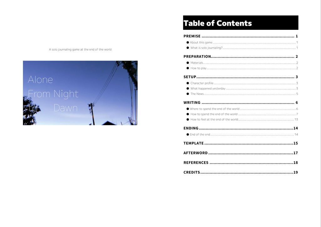 ソロジャーナルRPG『世明けまでも一人』