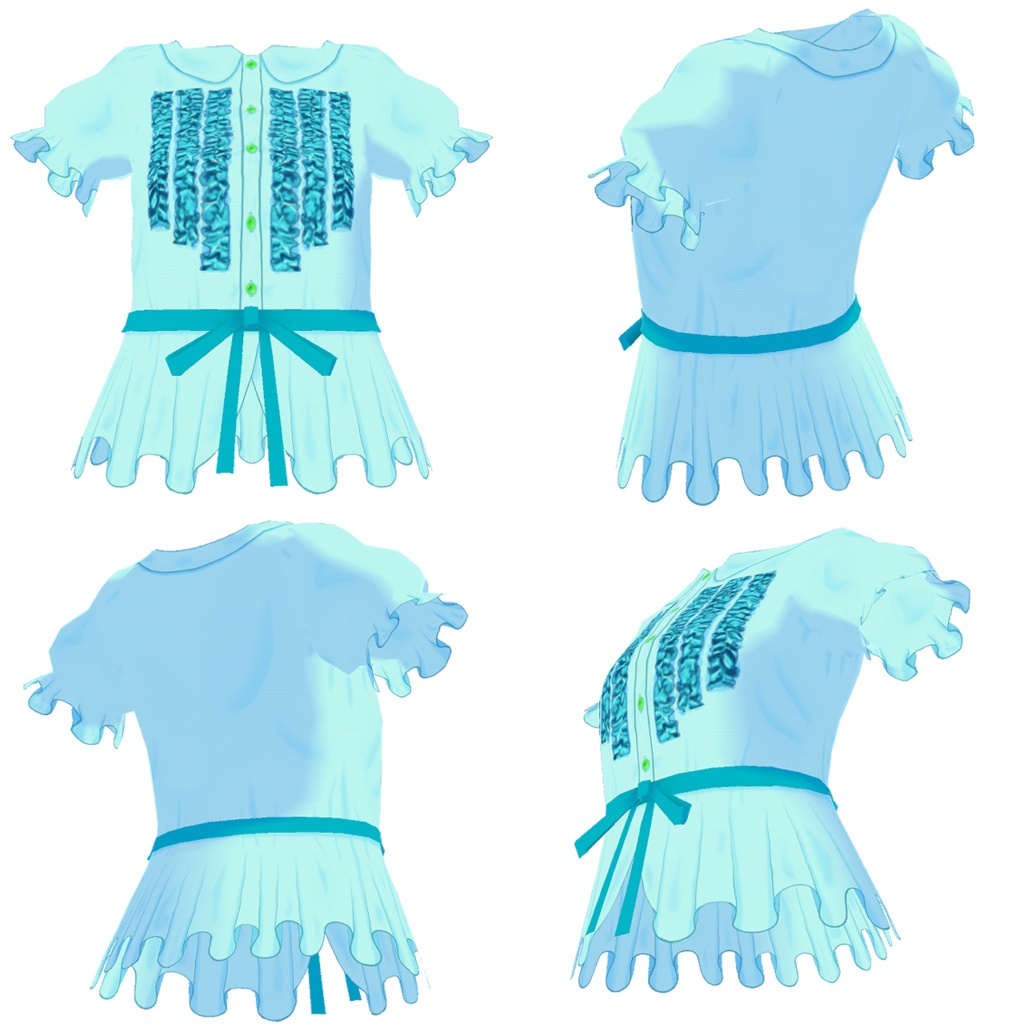 【#Vroid】Raidちゃん用フリルブラウス