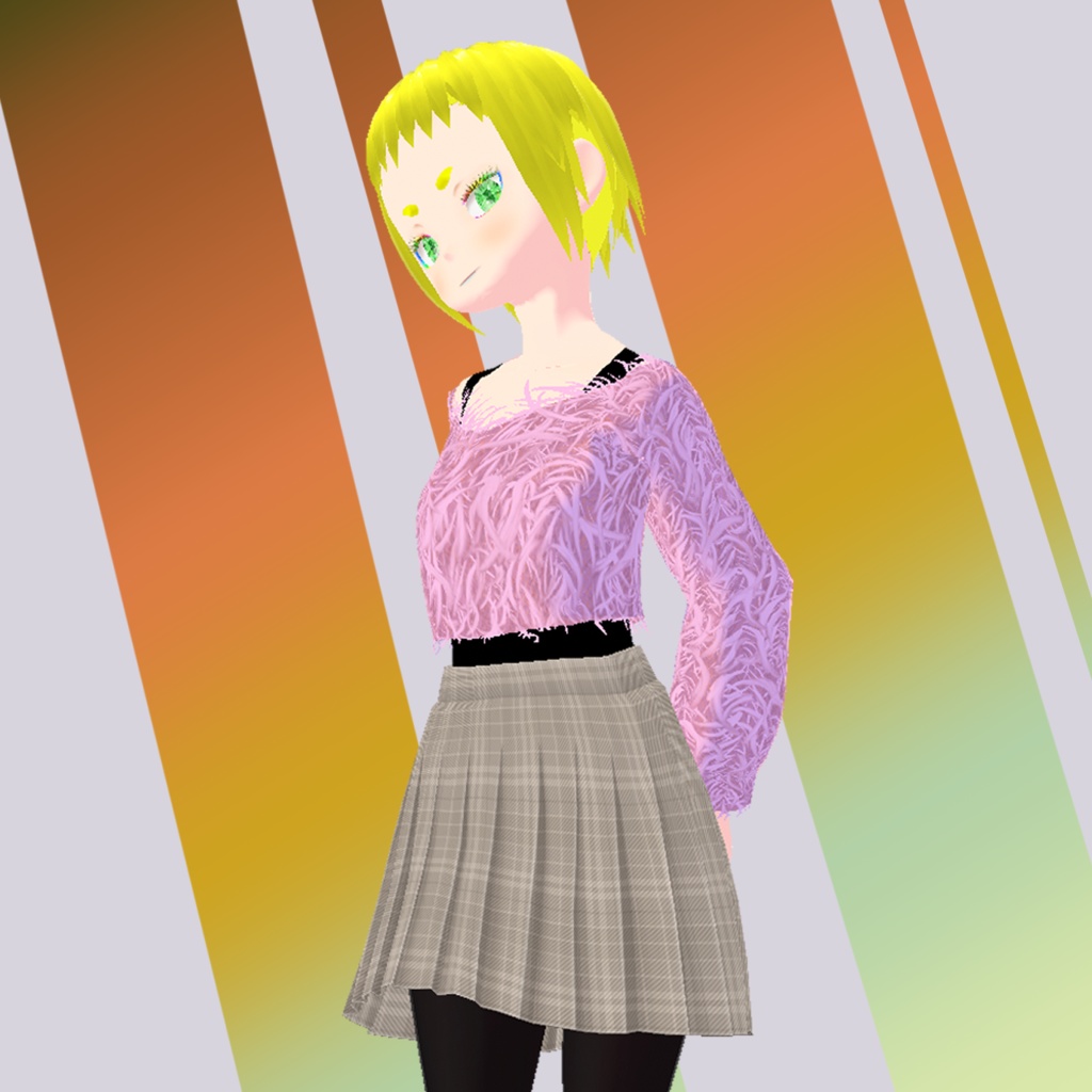 【#Vroid】Raidちゃん用シャギーニット