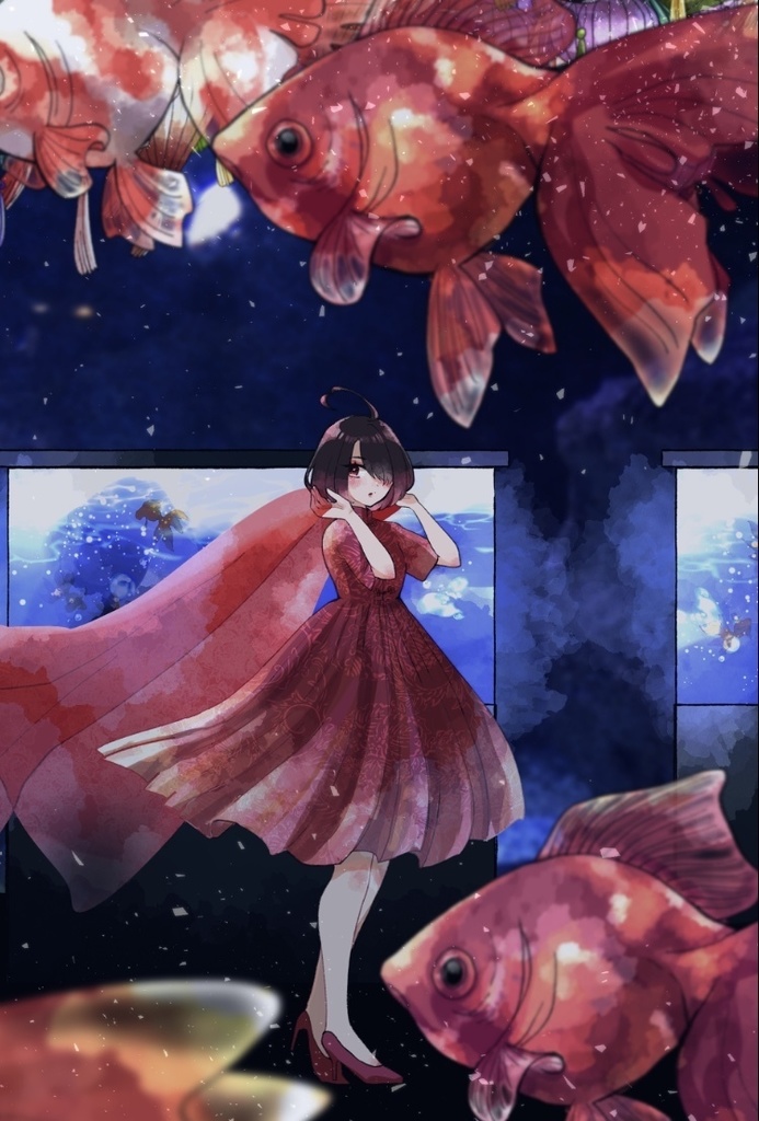 【FGO夢漫画】待ち合わせは水族館、あの金魚の水槽前で