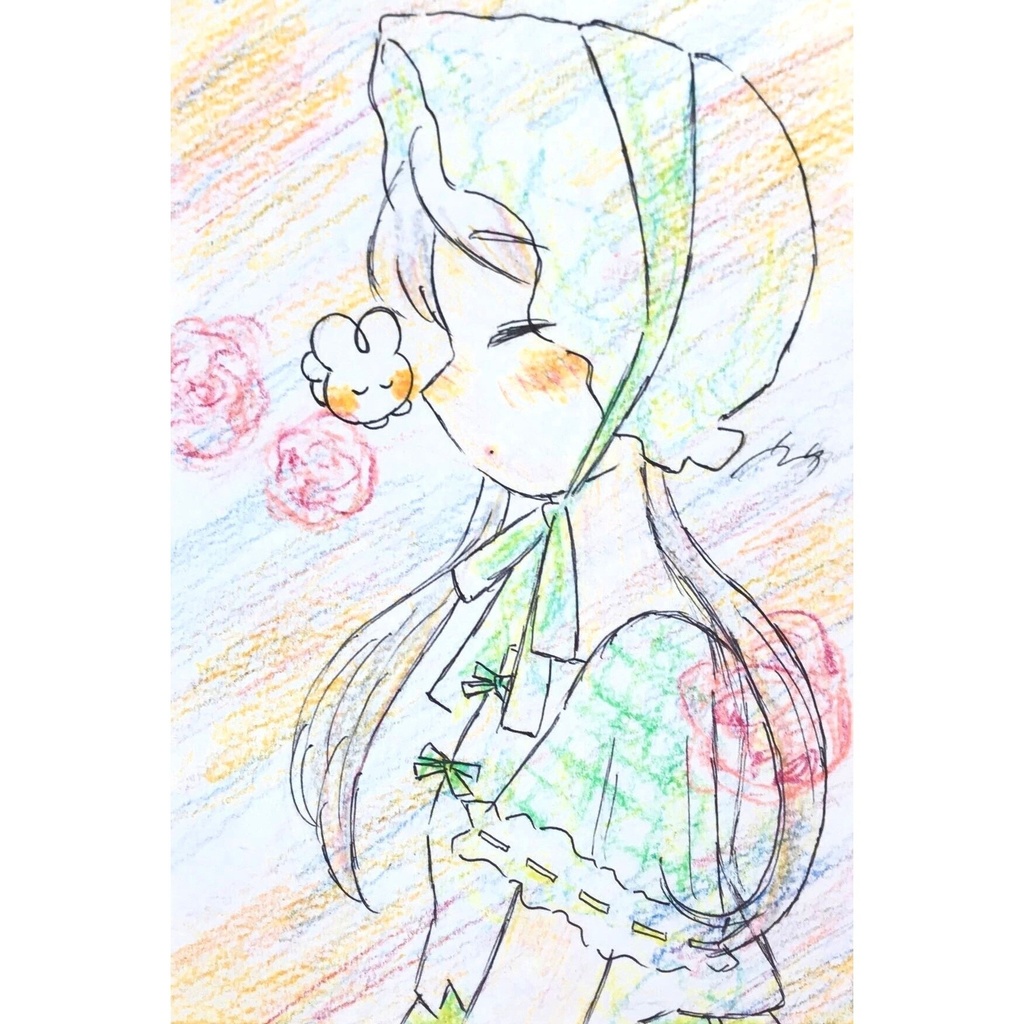 【額入り原画】peach.※はがきサイズ