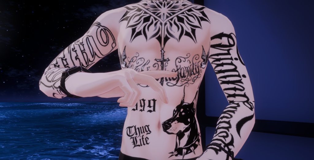【Minase】 Body Tattoos Gangster 入れ墨 セレスティア