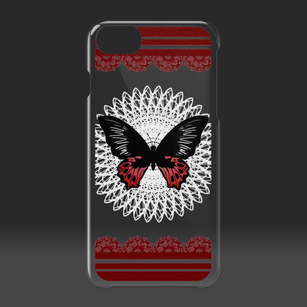 クリアiPhoneケース - 緋蝶 -