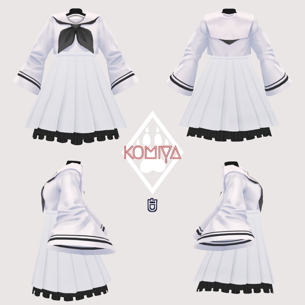 【VRoid正式版】フリル和風セーラー【カスタムアイテム/pngテクスチャ】
