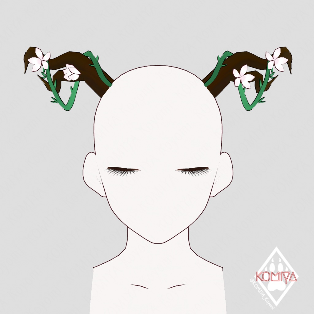 【VRoid用ヘアプリセットアイテム】華角【無料サンプル有】※アップデート作業中