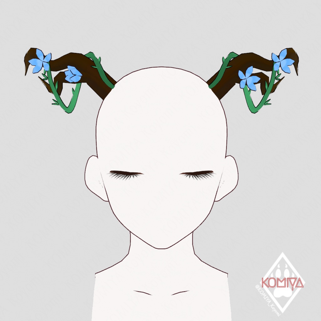 【VRoid用ヘアプリセットアイテム】華角【無料サンプル有】※アップデート作業中