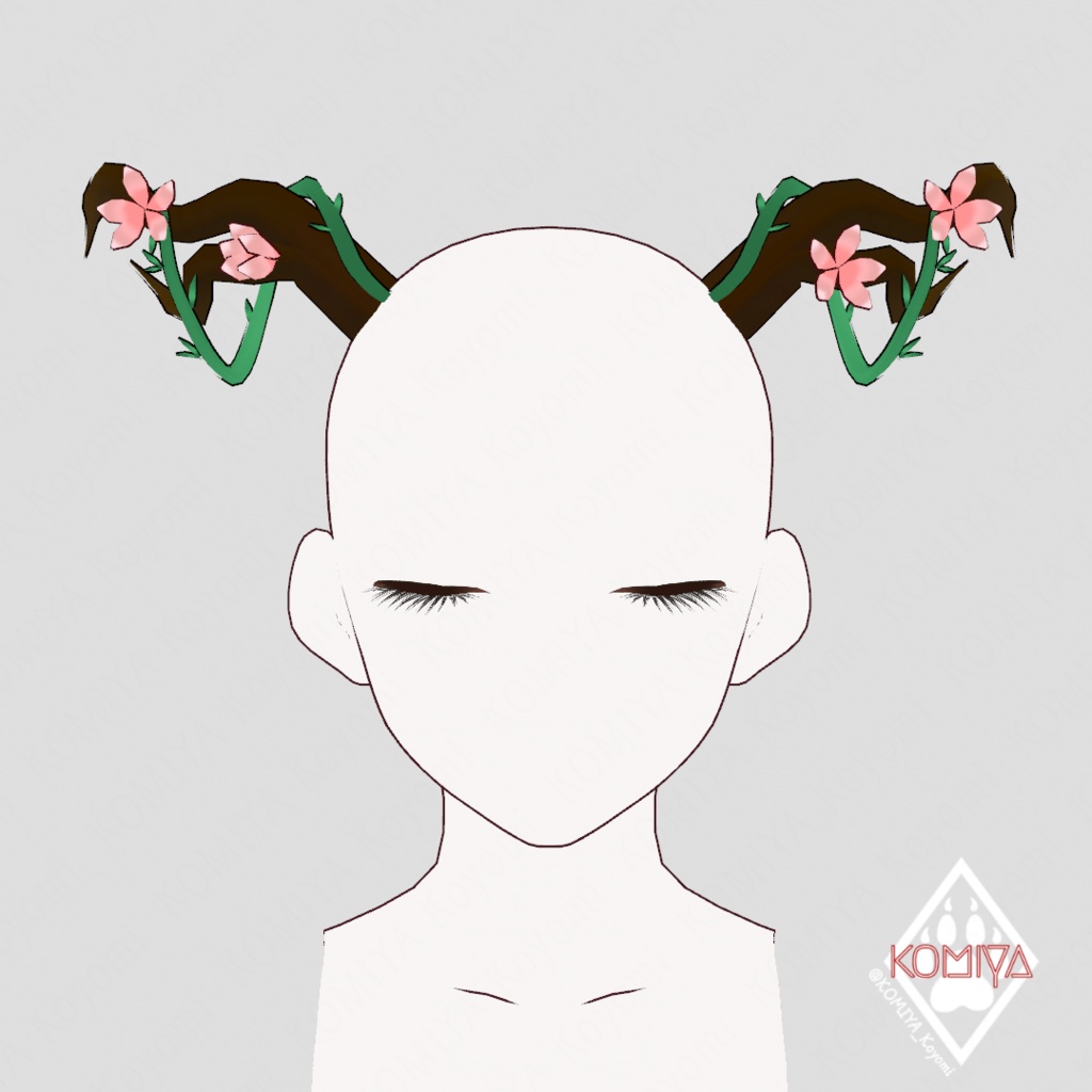 【VRoid用ヘアプリセットアイテム】華角【無料サンプル有】※アップデート作業中