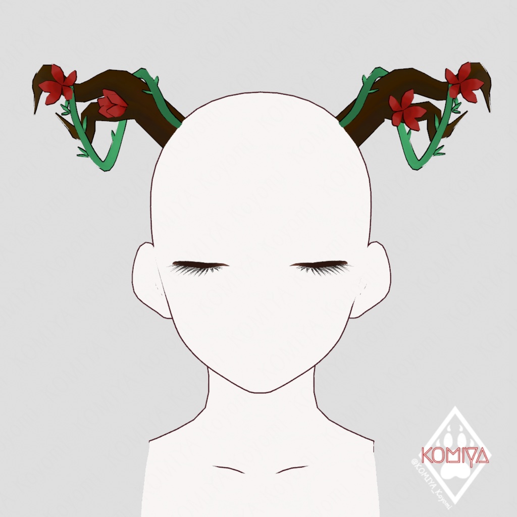 【VRoid用ヘアプリセットアイテム】華角【無料サンプル有】※アップデート作業中