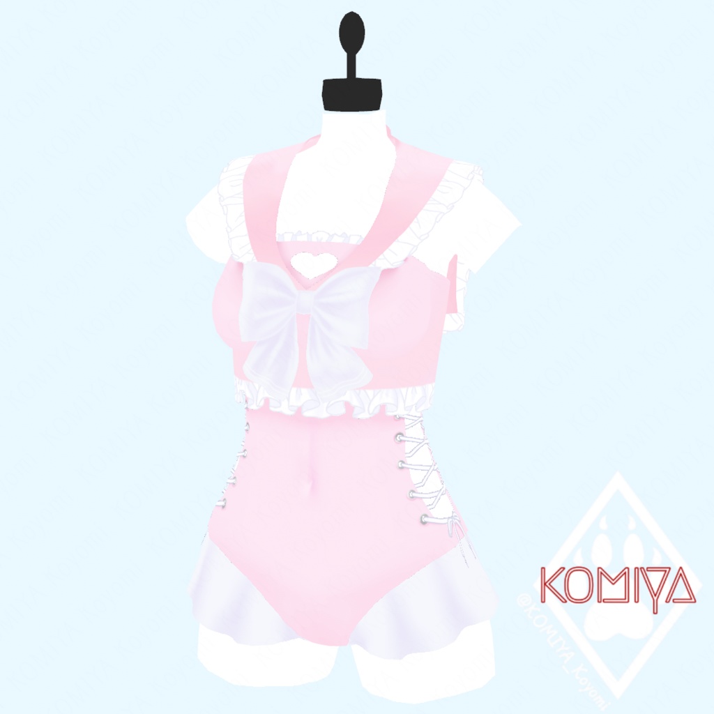 【VRoid衣装/XWear】セーラーフリル水着(3色セット/単品あり)