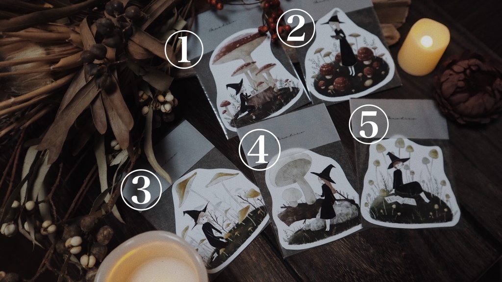 ステッカー・きのこ森