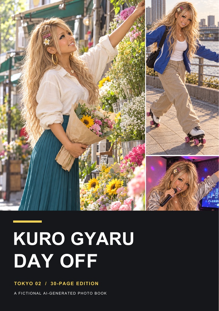 黒ギャル写真集「KURO GYARU / TOKYO 02 - DAY OFF」【AI生成・30ページPDF版】