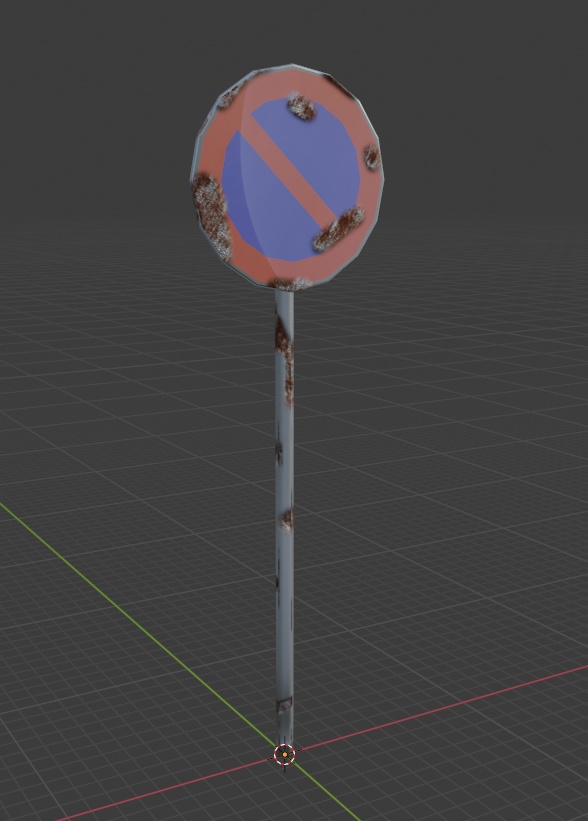 【3Dモデル】錆びた標識.blend【3Dオブジェクト】