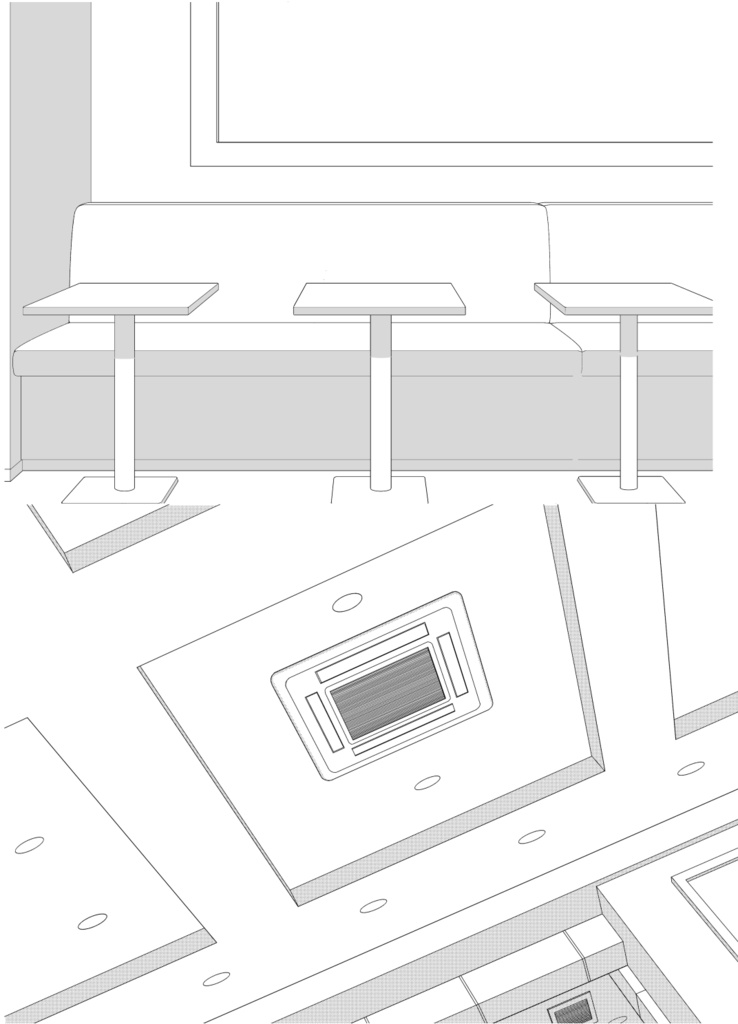 背景線画「カフェ各角度」