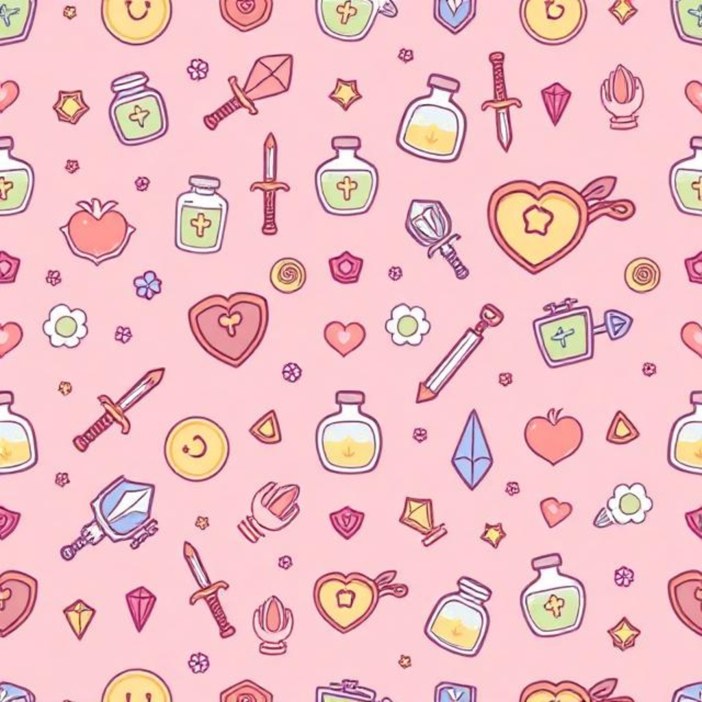 ゲームアイテム柄シームレスDigital paper8パターン