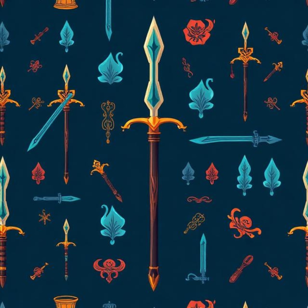 ゲームアイテム柄シームレスDigital paper8パターン