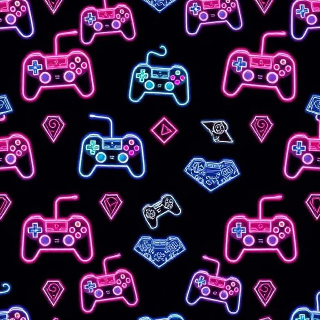 ゲームアイテム柄シームレスDigital paper8パターン