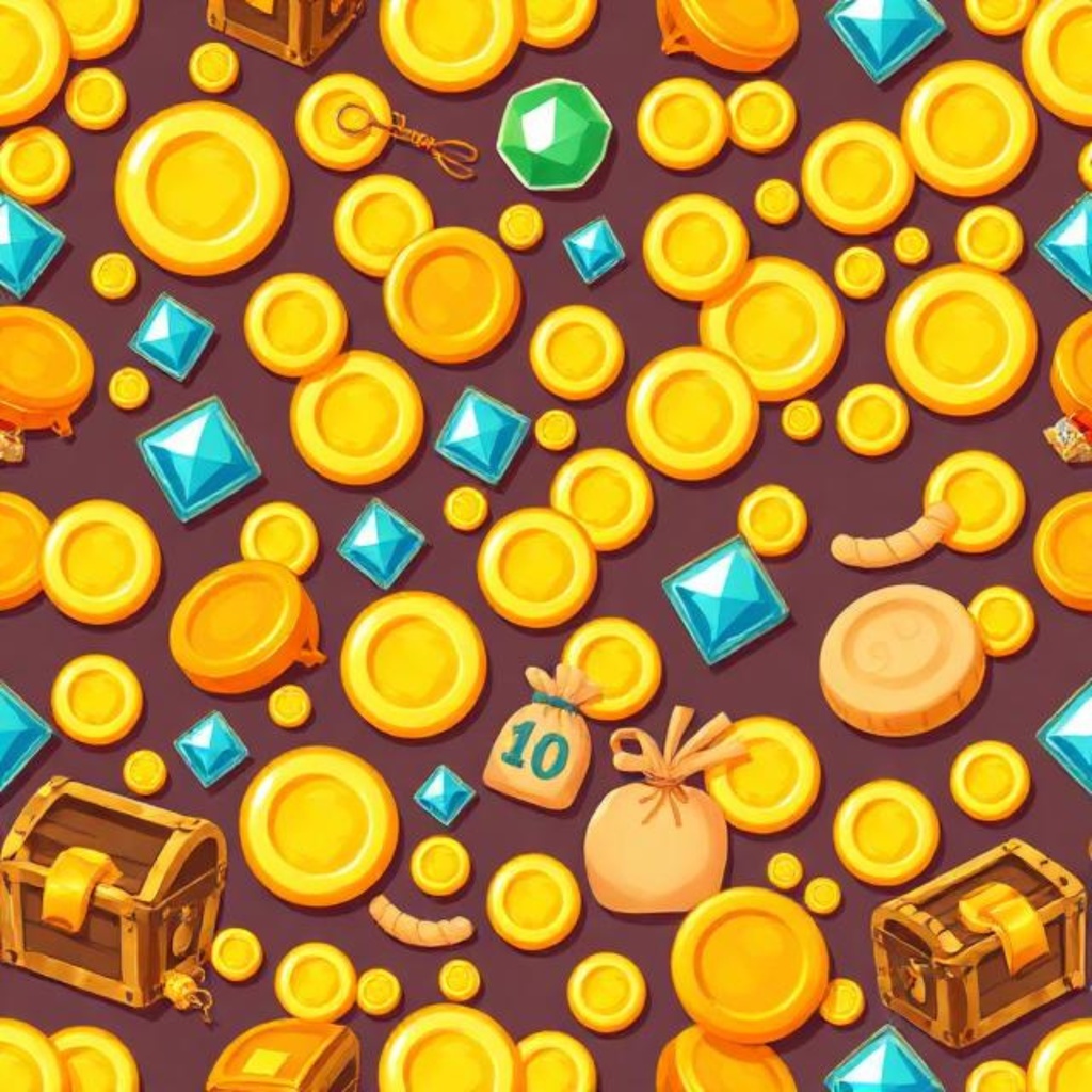 ゲームアイテム柄シームレスDigital paper8パターン