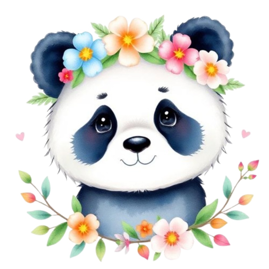 パンダdigitalcollage(Canva作成)