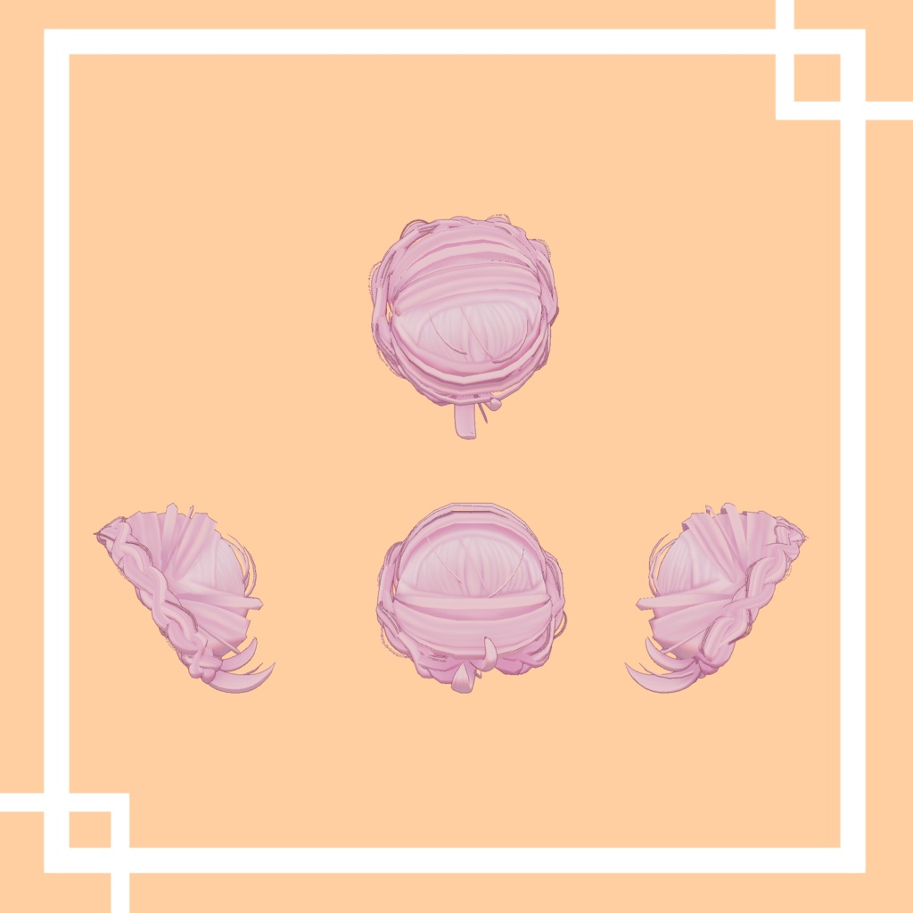 ふんわり三つ編みお団子つけ毛セット