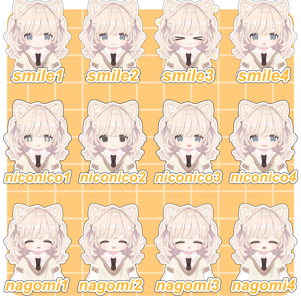【キプフェル】ゆったりたれめっ!kipfel表情セット40種類+支援版10種類!