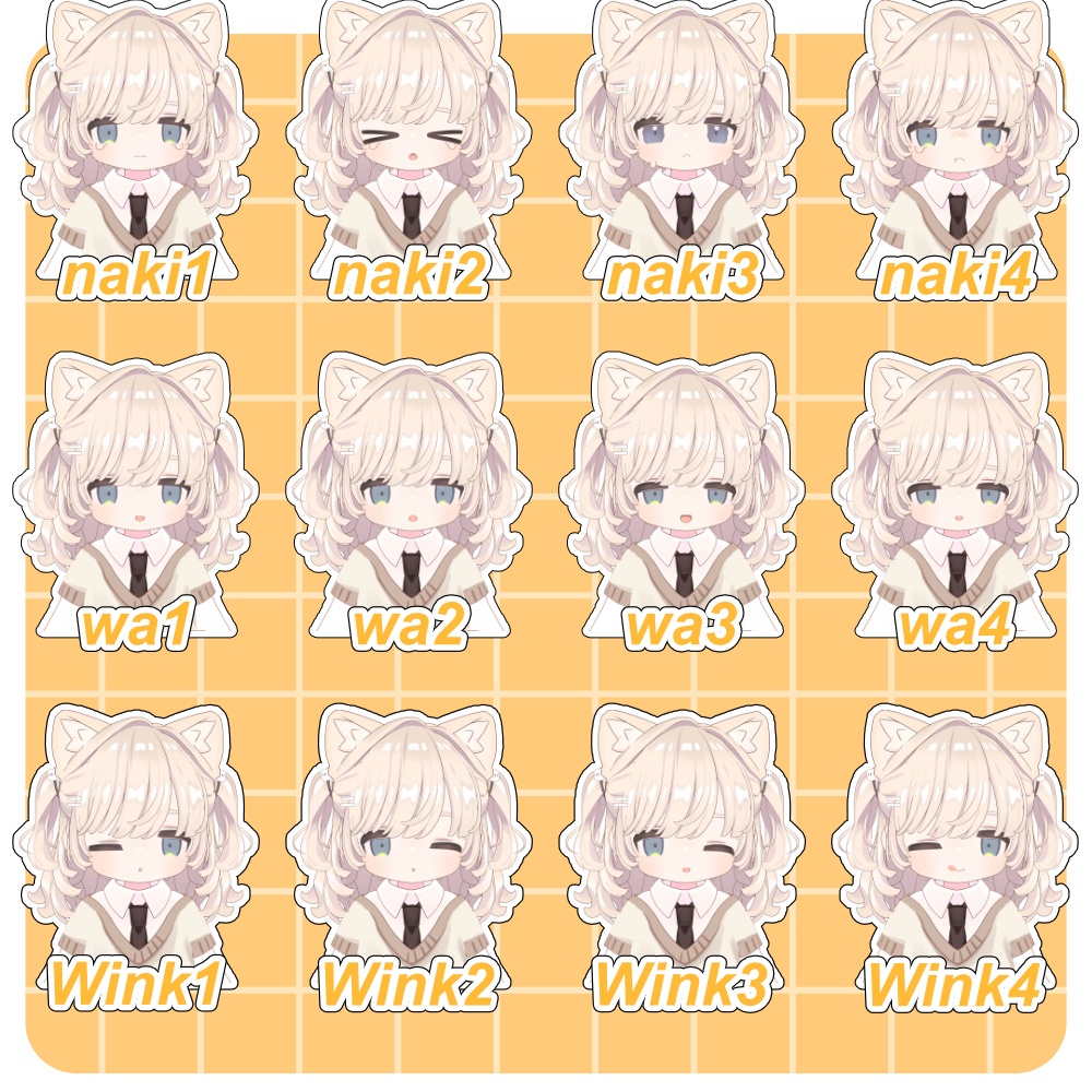【キプフェル】ゆったりたれめっ!kipfel表情セット40種類+支援版10種類!