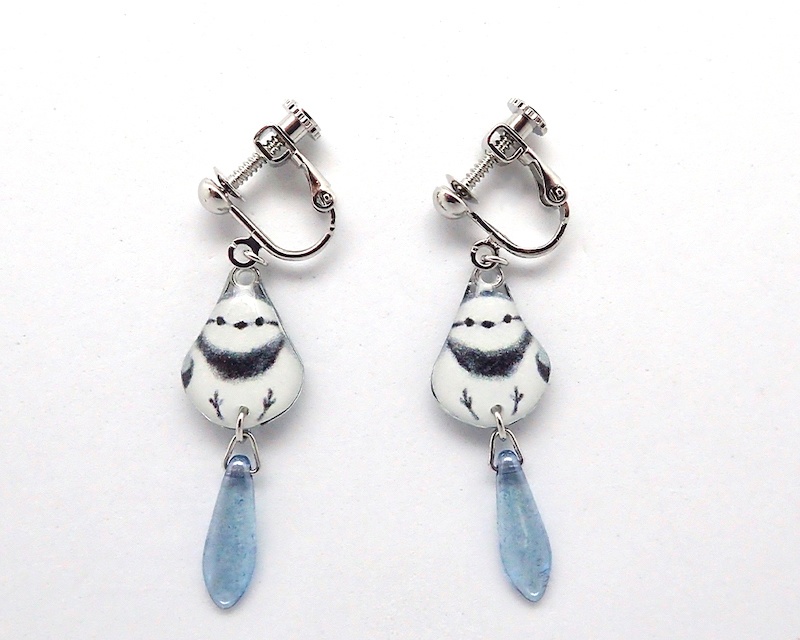 【イヤリング】ハクセキレイ