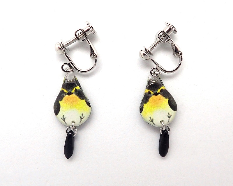 【イヤリング】キビタキ