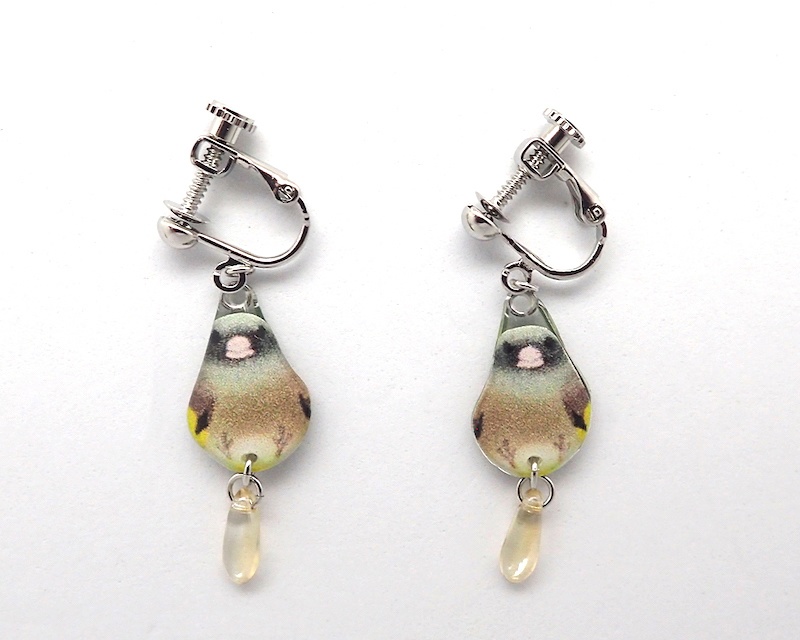 【イヤリング】カワラヒワ