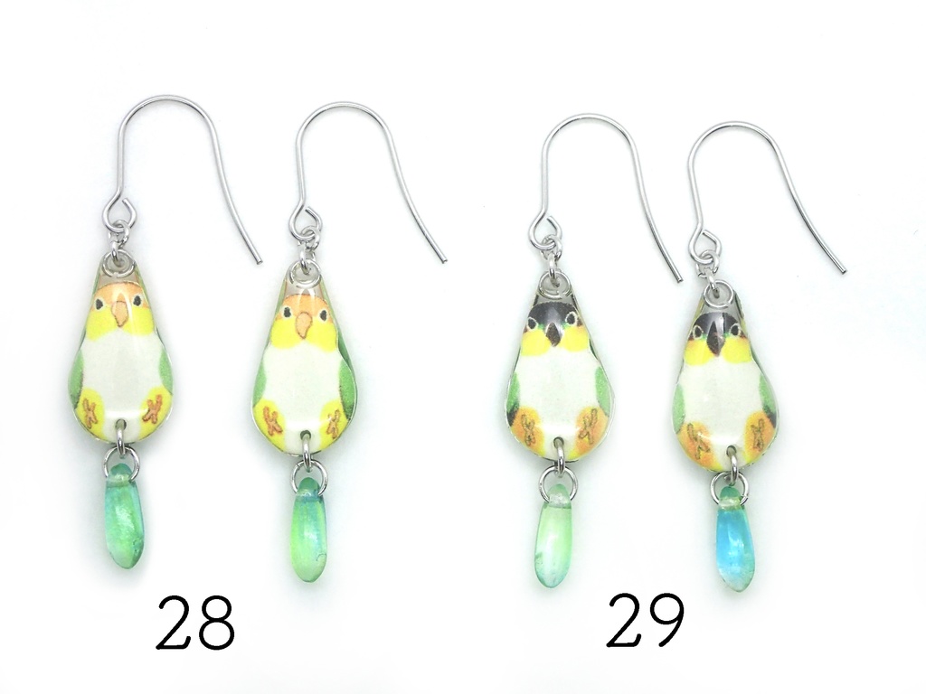 【ピアス】 シロハラインコ