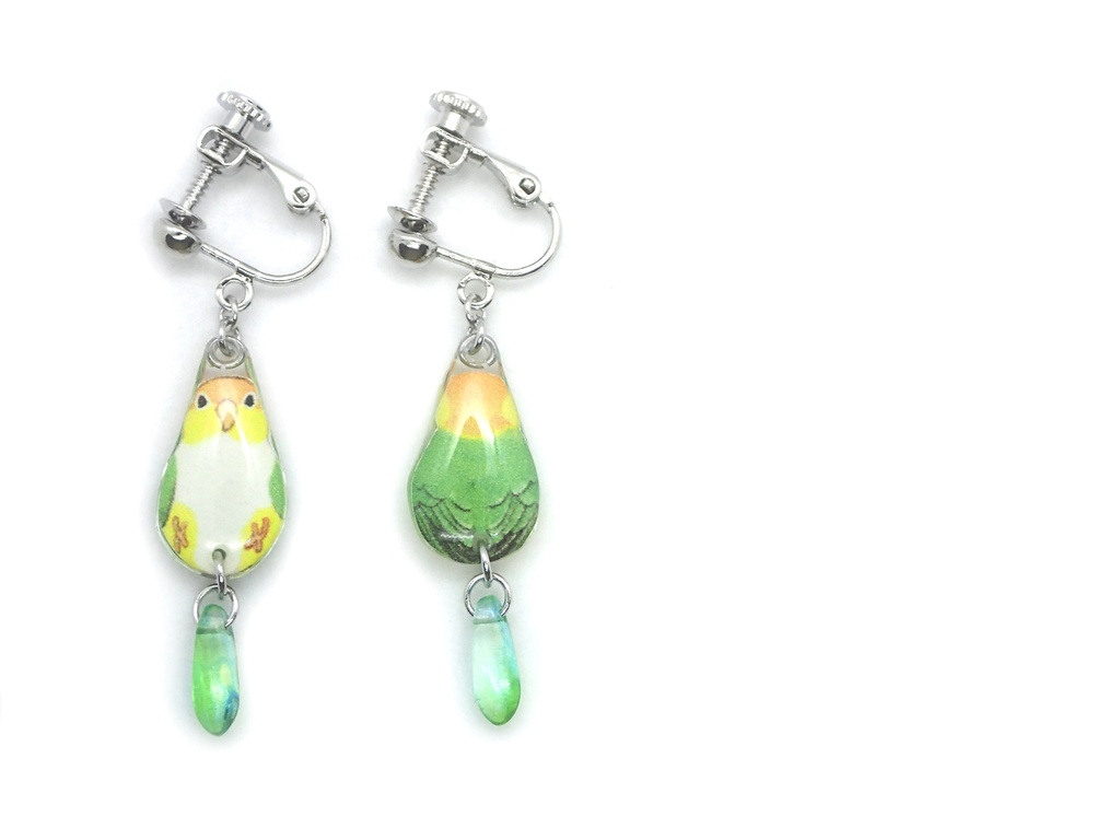 【イヤリング】シロハラインコ