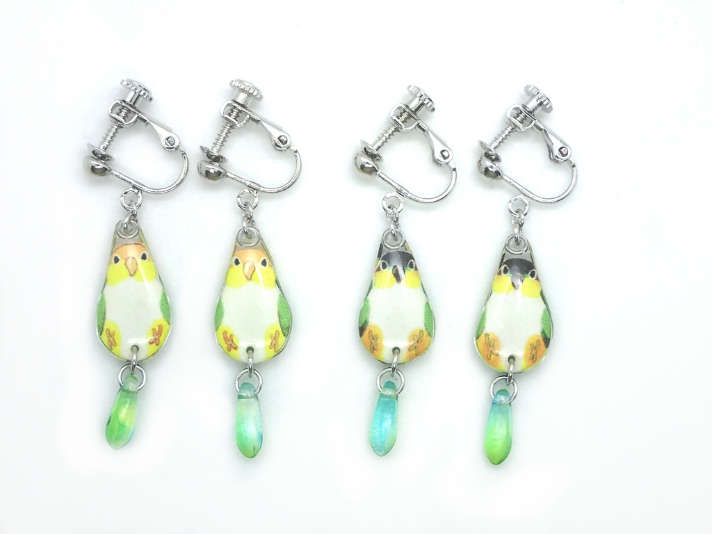 【イヤリング】シロハラインコ