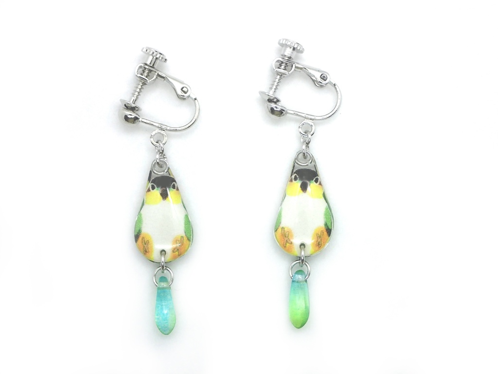 【イヤリング】シロハラインコ