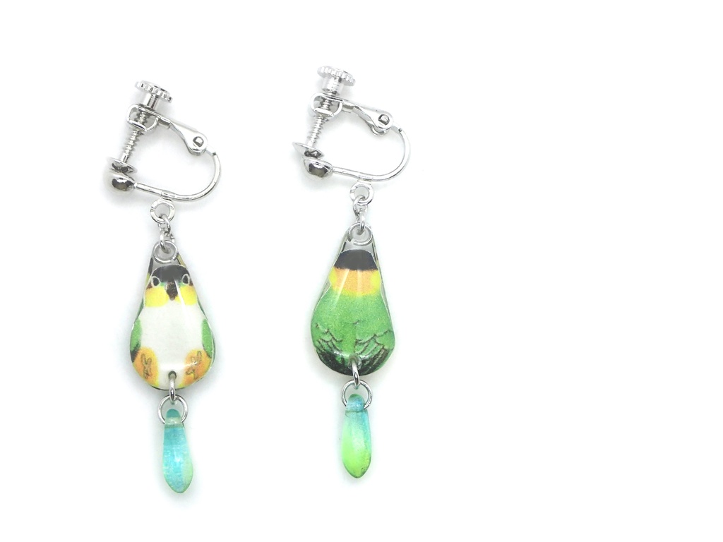 【イヤリング】シロハラインコ